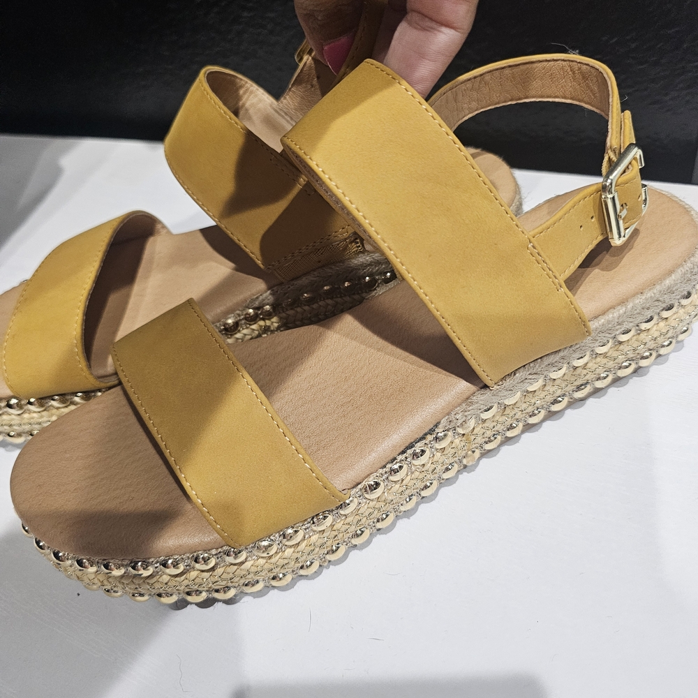 Brita Mustard Espadrille Sandals